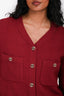 Pre-Loved Chanel™ 2023 Red Wool Buttoned Jacket Size 36