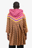 Gucci Brown Technical Jersey GG Logo Hooded Jacket Dress Size S