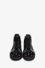 Christian Louboutin Black Suede Multi Crystal Embellished Mid Sneakers Size 37