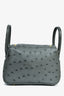 Hermès 2024 Grey Ostrich Leather Mini Lindy 20