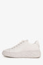 Jimmy Choo White Leather Platform Sneakers Size 38