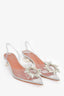 Amina Muaddi PVC/Crystal 'Begum Glass' 40mm Kitten Heels Size 38