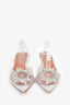 Amina Muaddi PVC/Crystal 'Begum Glass' 40mm Kitten Heels Size 38