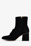 Gucci Black Suede Fringe GG Heeled Ankle Boots Size 37.5