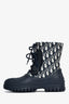 Christian Dior Blue Oblique D-Venture Jacquard Boots Size 37.5