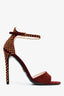 Prada Burgundy Suede Studded Heeled Sandals Size 38