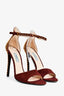 Prada Burgundy Suede Studded Heeled Sandals Size 38