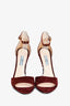 Prada Burgundy Suede Studded Heeled Sandals Size 38