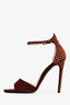 Prada Burgundy Suede Studded Heeled Sandals Size 38