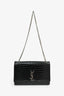 Saint Laurent 2018 Black Croc Embossed Leather Large Kate Bag SHW