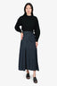 Emilia Wickstead Dark Denim Belted Midi Skirt Size 4