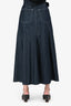 Emilia Wickstead Dark Denim Belted Midi Skirt Size 4