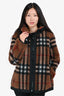 Burberry Brown/Black Tartan Hooded Zip-Up Jacket Size 12 US