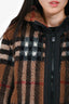 Burberry Brown/Black Tartan Hooded Zip-Up Jacket Size 12 US
