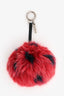Fendi Red/Black Fur Bag Charm