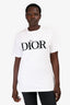 Christian Dior White Logo Safety Pin Embroidered Short Sleeve T-Shirt Size M Mens
