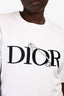 Christian Dior White Logo Safety Pin Embroidered Short Sleeve T-Shirt Size M Mens