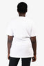 Christian Dior White Logo Safety Pin Embroidered Short Sleeve T-Shirt Size M Mens