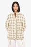 Gucci White/Gold Check Knitted Cardigan Size XS