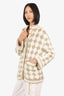 Gucci White/Gold Check Knitted Cardigan Size XS