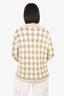 Gucci White/Gold Check Knitted Cardigan Size XS
