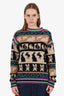Gucci Multicolour Wool Rabbit Logo Jacquard Sweater Size XS