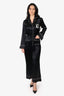 Gucci Black Silk Embroidered Logo Jumpsuit Size 38
