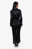 Gucci Black Silk Embroidered Logo Jumpsuit Size 38