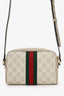Gucci Beige GG Supreme Monogram Web Mini Ophidia Crossbody