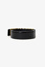 Moschino Black Patent Leather Gold Logo Belt