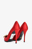Roger Vivier Red Satin Crystal Heels Size 39