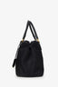 Prada Black Tessuto Nylon Saffiano Small Tote With Strap