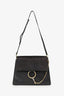 Chloe Black Leather/Suede Medium Faye Shoulder Bag