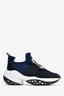 Roger Vivier Navy Nylon Crystal Buckle 'Viv' Run Sneakers Size 36.5