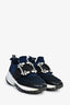 Roger Vivier Navy Nylon Crystal Buckle 'Viv' Run Sneakers Size 36.5