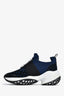Roger Vivier Navy Nylon Crystal Buckle 'Viv' Run Sneakers Size 36.5