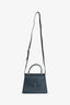 Valextra Navy Leather 'Iside' Top Handle Bag with Strap