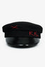 Ruslan Baginskiy Black/Red Wool Baker Boy Hat Size M