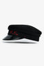 Ruslan Baginskiy Black/Red Wool Baker Boy Hat Size M