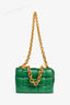 Bottega Veneta Green Maxi Intrecciato Leather Cassette Chain Shoulder Bag