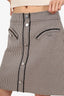 Maje Brown Check High Waisted Mini Skirt Size 40