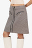 Maje Brown Check High Waisted Mini Skirt Size 40