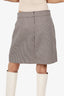 Maje Brown Check High Waisted Mini Skirt Size 40