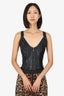 Miaou Black Faux Leather Corset Top Size M