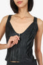 Miaou Black Faux Leather Corset Top Size M