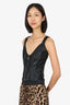 Miaou Black Faux Leather Corset Top Size M