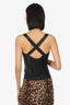 Miaou Black Faux Leather Corset Top Size M