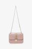 Valentino Pink Leather Glam Lock Shoulder Bag