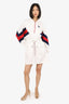 Gucci White/Red Interlocking G Jersey Polo Minidress Size M