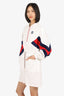 Gucci White/Red Interlocking G Jersey Polo Minidress Size M
